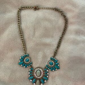 Turquoise Effect Statement Bib Necklace - Women's Fashion Jewelry